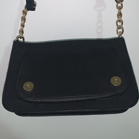 River Island Black Faux Suede Mini Satchel Handbag - Picture 8 of 11